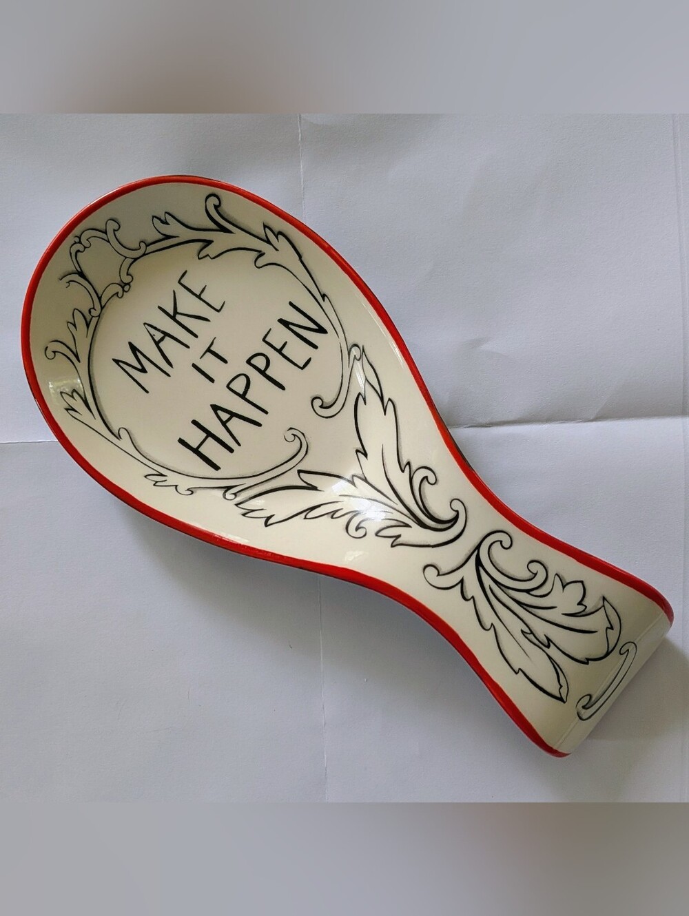 Anthropologie "Make It Happen" Molly Hatch Ceramic Spoon Rest